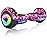 SISIGAD Scooters for Kids Ages 7-12, with Built-in Bluetooth Speaker and 6.5 Colorful Lights Wheels, Safety Certified Self Balancing Scooter(Starry Purple)