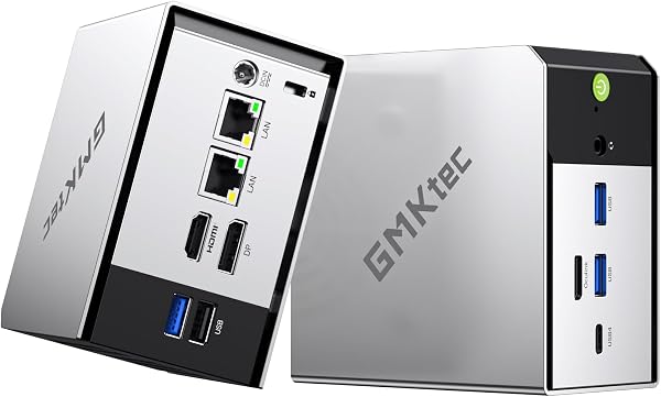 GMKtec ミニPC M8 AMD Ryzen 5 PRO 6650H 【Ryzen 7 5825Uより速い】DDR5 16GB +1TB M.2 2280(16TB拡張可能)最大4.5GHz Win11 Pro|USB4.0| OCulink|2.5G LAN|3画面 8K出力 HDMI 2.0/DP/Type-C 静音設計USB3.2×3 高性能ミニPC ゲーミング 省エネゲーム - 1