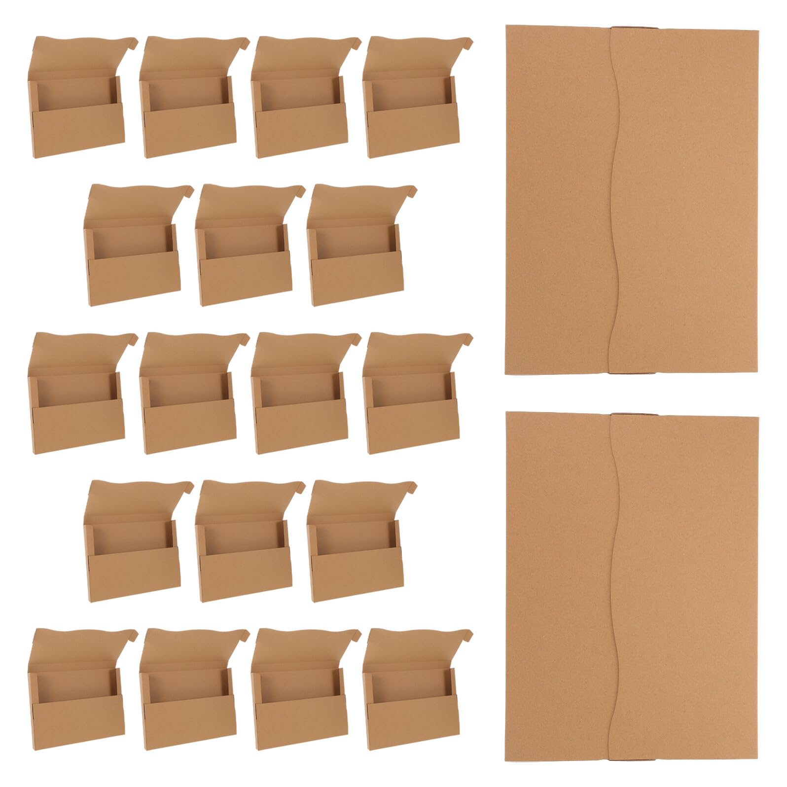 Scatole in Carta Kraft per Spedizione Album e Dischi in Vinile 310x226x28mm, Confezione da 20 Pezzi, Resistenti e Impilabili per Traslochi, Spedizioni e Stoccaggio