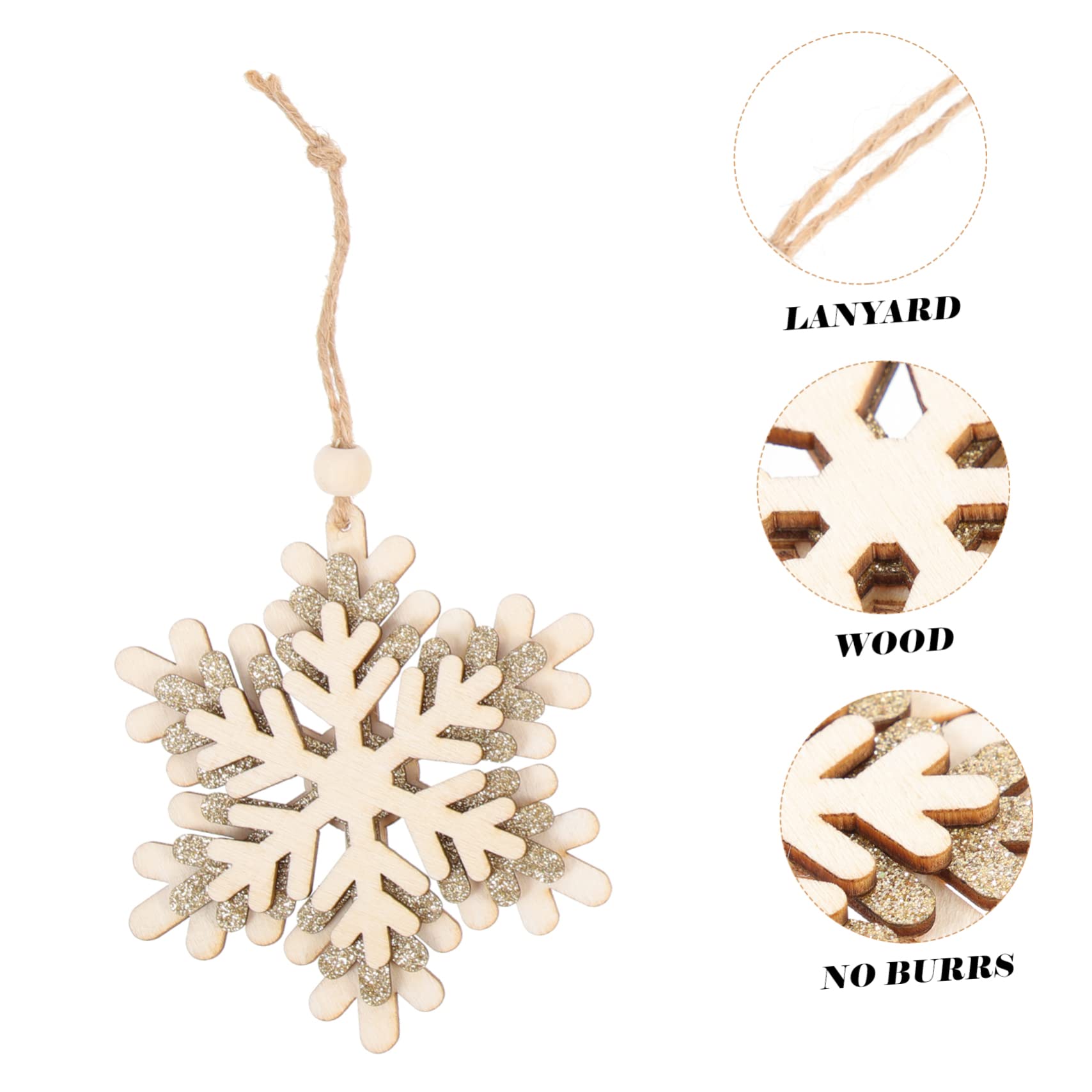 Cabilock 4 Set Decorazioni In Legno Per Albero Di Natale Con Neve Fiocchi Di Neve Pupazzo Di Neve Gnomi Gonfiabili Scena Ghiacciata Ghirlanda Festone Del Coperchio 6 pezzi * 4