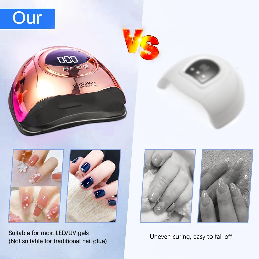 New 66 LED/UV Nail Dryer with Smart Sensor - 10s Quick Dry, 280W High Power, 4 Timers & LED Display, Hands-Free Auto On/Off for Gel/Polish/Lacquer (Home Salon Essential)