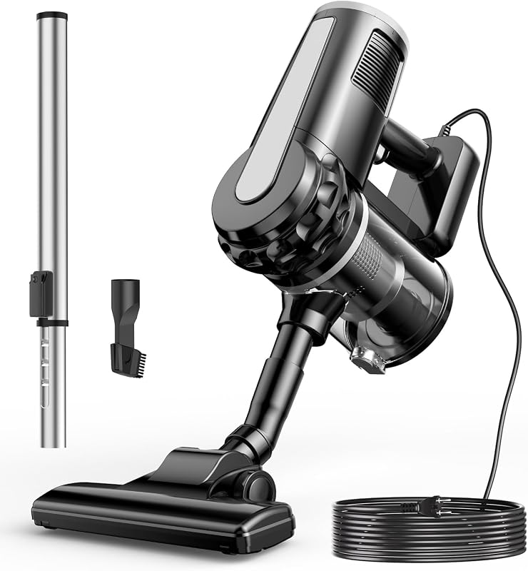 qimedo Vacuum Cleaner,Electric Stick Vacuum with Hepa Filter, Cordless Vacuum for Pet Hair,Carpet,Hardwood,Floor,Dorm