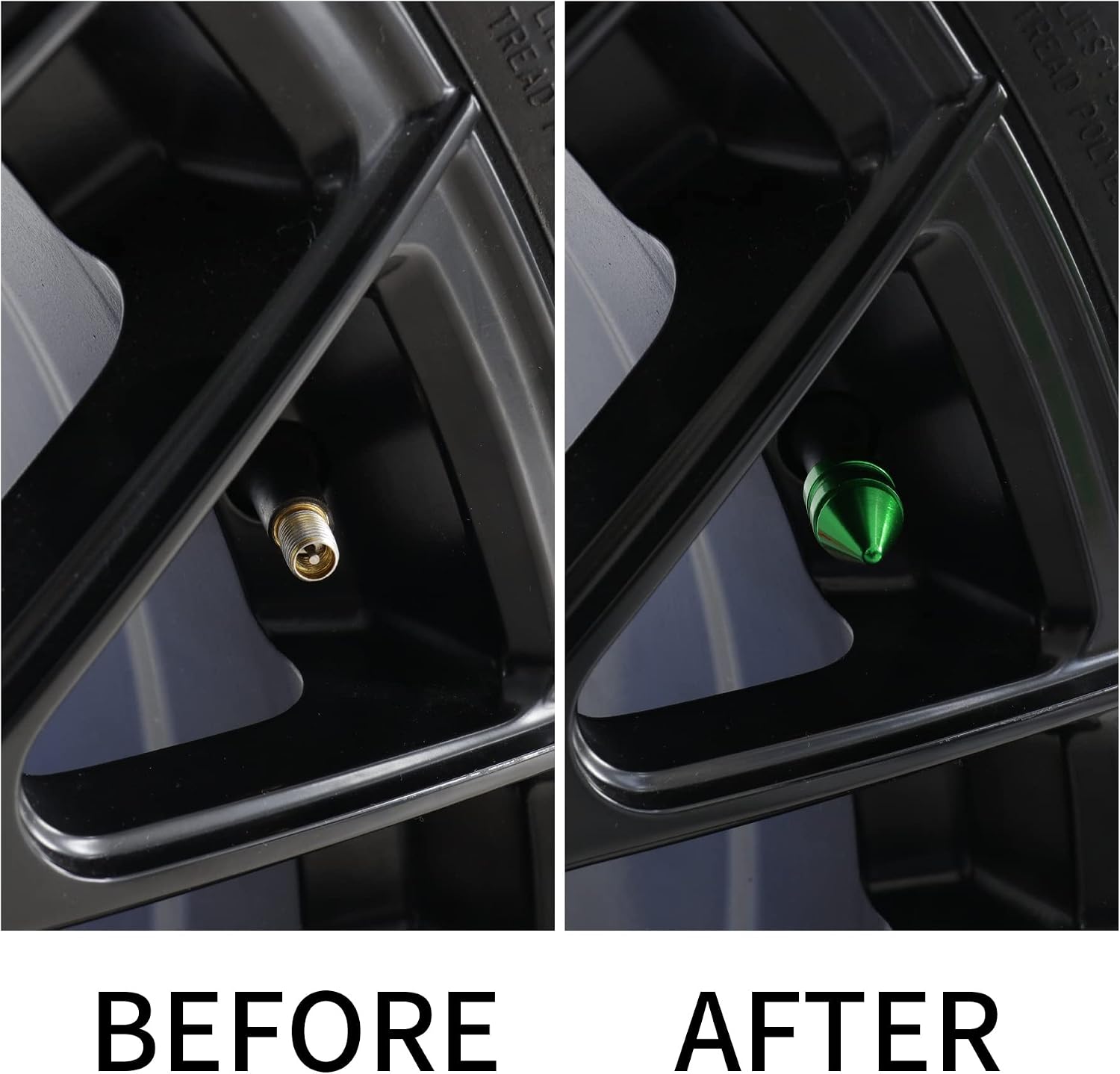 SINGARO Car Tire Valve Caps, 4 Pieces of Universal Aluminum Alloy Tire Trim Accessories Dust Tire Covers for Cars, Trucks, SUVs and Motorcycles(Green) image 3