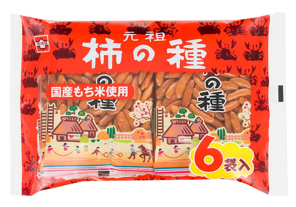 Amazon.co.jp: 浪花屋 元祖 柿の種 6袋パック × 4種 かきのたね 大辛口