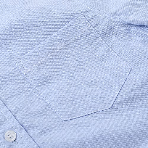 Spring&Gege Boys' Short Sleeve Uniform Oxford Shirt Cotton Solid Button Down Dress Shirts (4-14 Years)4