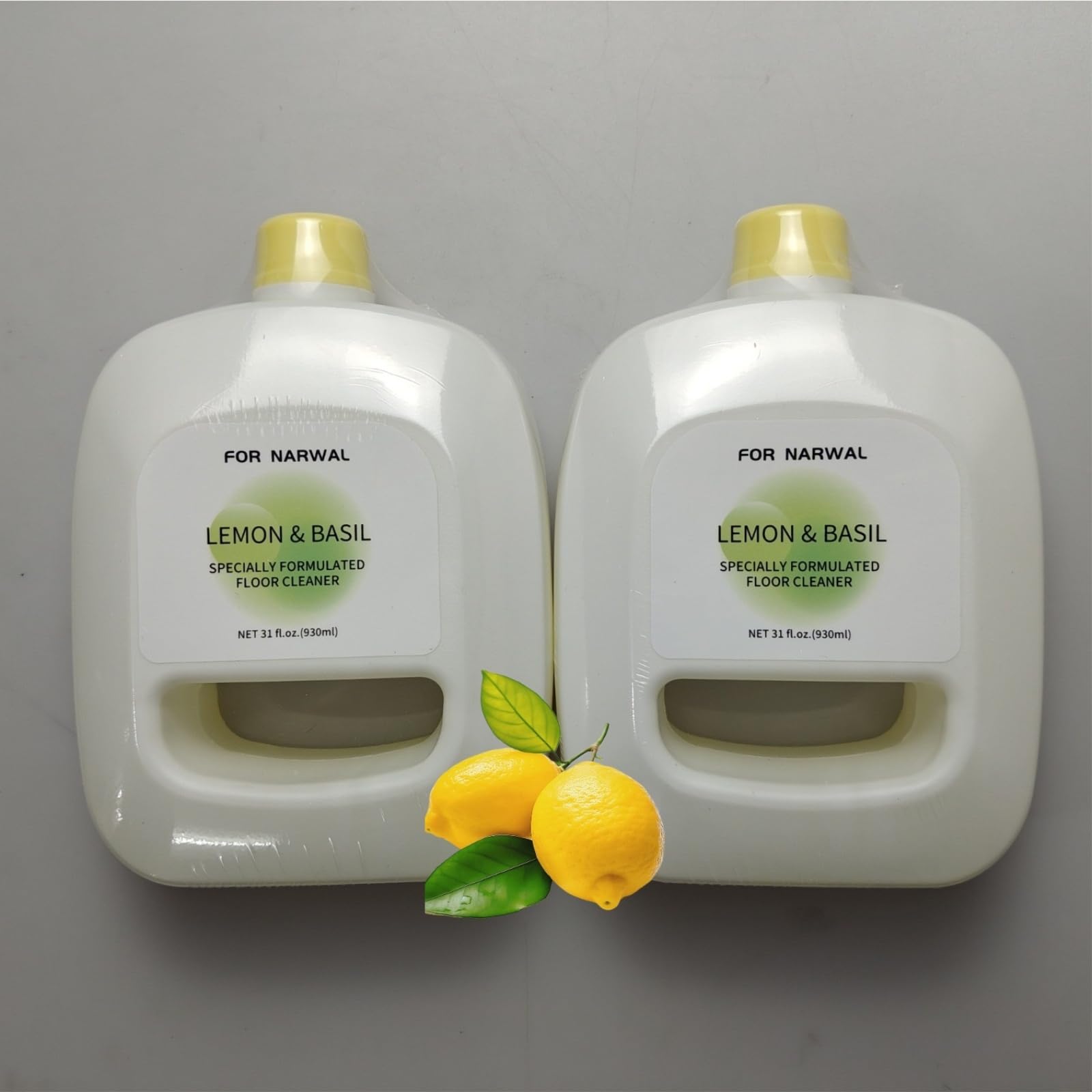 Liquido per la pulizia dei pavimenti。 Compatibile per Narwal Freo/Freo X Ultra/J4/J3/J2。 Profumato al Limone e Basilico 930ml, Soluzione Detergente Multi-Superficie(930mlx2)