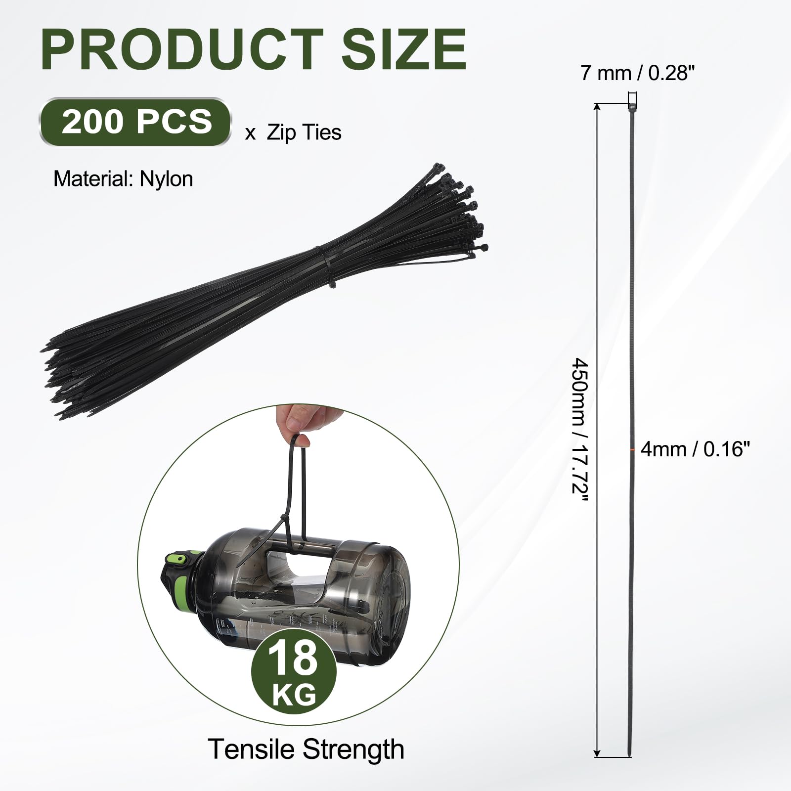 PATIKIL Zip Ties 18 Inch - Image 2