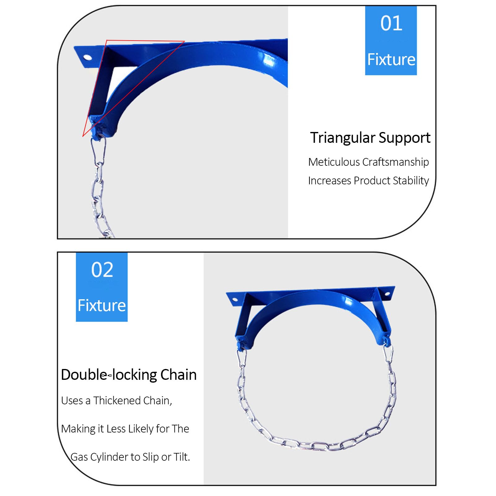 Soportes para bombonas de oxígeno Organizador De Acero para Bombonas De Gas De Pared con Cadena Protectora y Tornillos,Soporte para Botellas Hospitales Laboratorios,3 Bottles