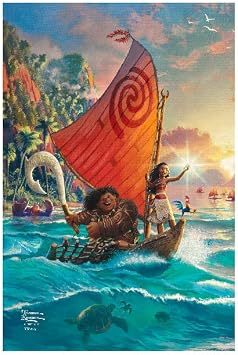 Flagology, Thomas Kinkade Disney, Moana Garden Flag 12" x 18", Outdoor Flag, Exclusive Premium Fabric, Licensed Thomas Kinkade Disney