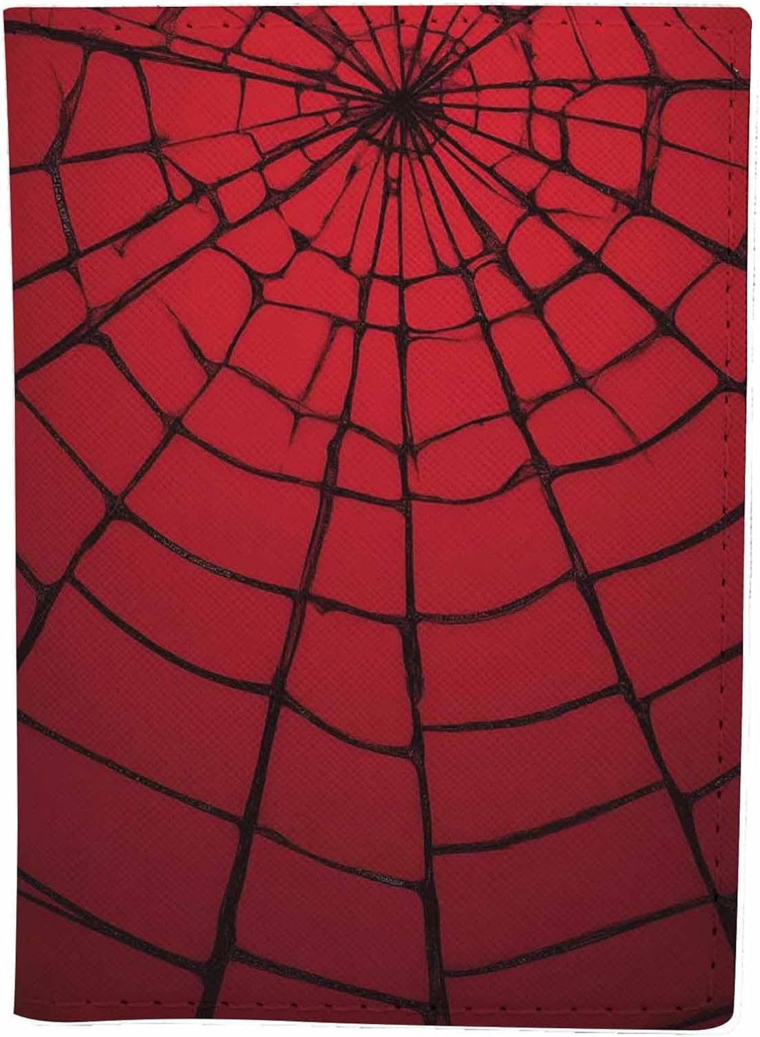 Red Cobweb Passport Holder for Travel Geometric Art Line Halloween PU Leather Passport Cover Wallet Cute Passport Card Holder for Women and Men