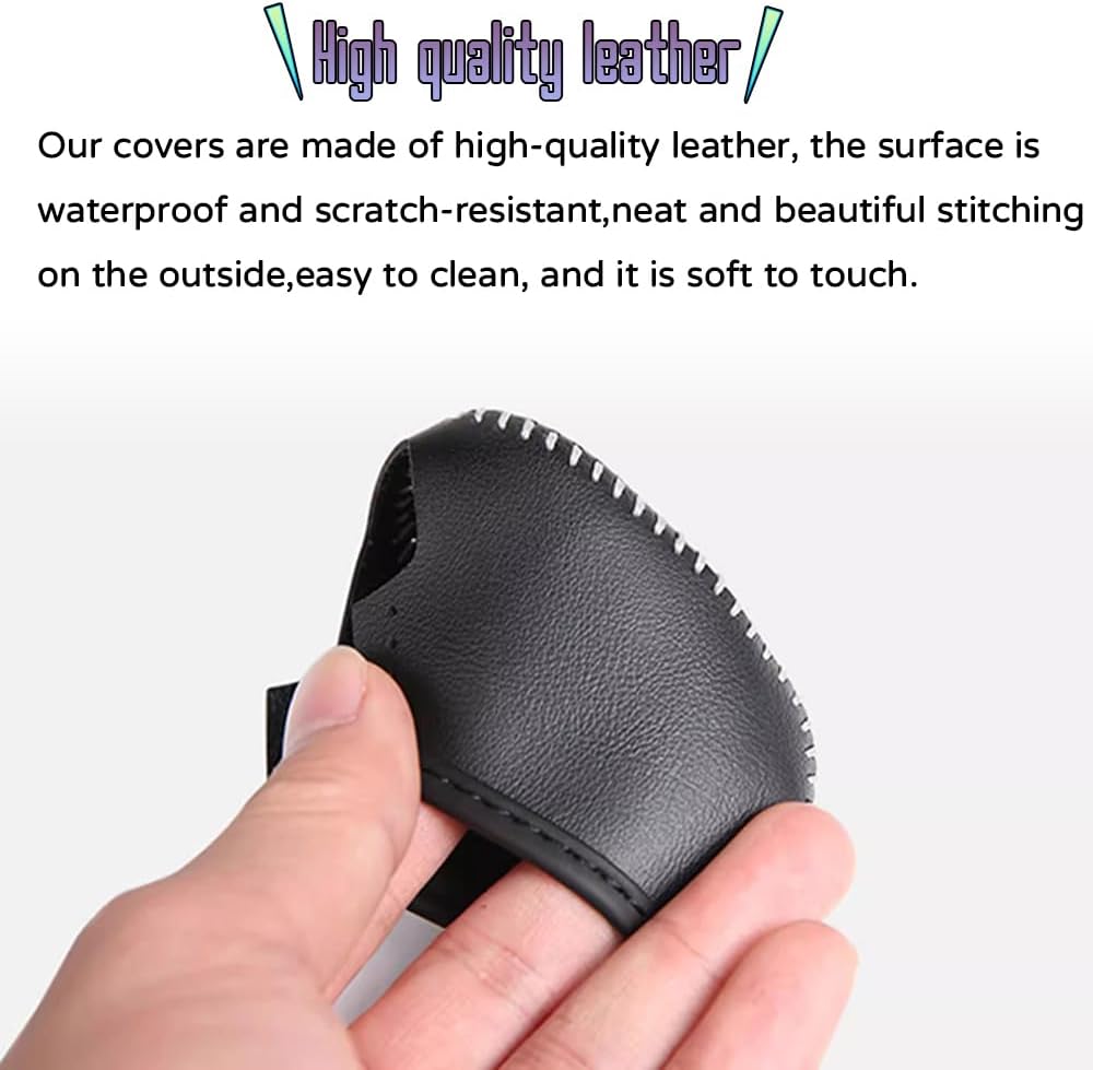 Custom Interior Accessories for Lexus UX 200 UX 250h ES 250 ES 300h ES 350 Leather Car Gear Shift Knob Cover Protector Trim Leather Car Gear Shift Knob Cover Protector Trim(Black Stitching)