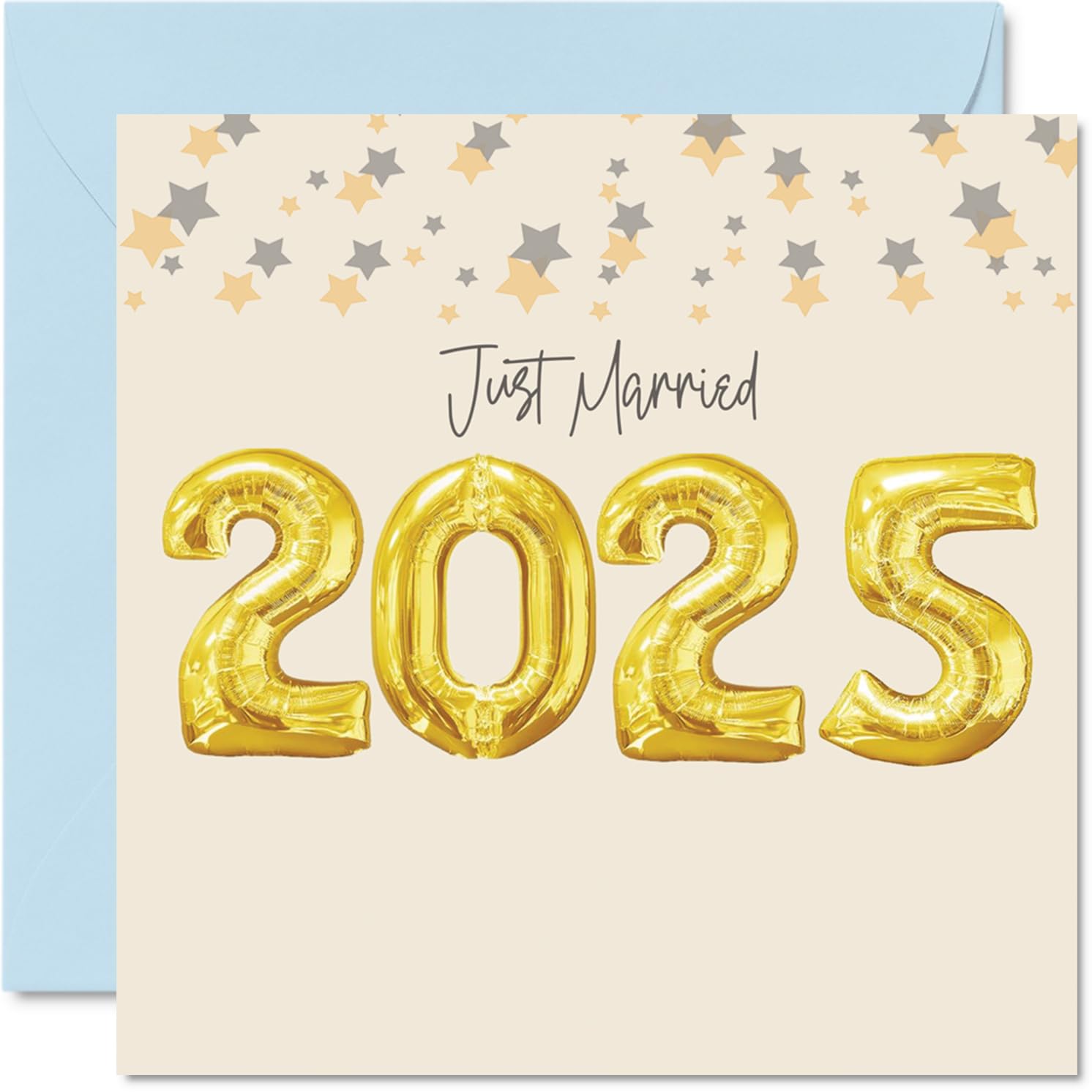 Wedding Cards for Bride and Groom - Just Married 2025 - Happy Wedding Day Card Congratulations, Congrats Well Done Just Married Card, 145mm Marriage Greeting Cards for Couples