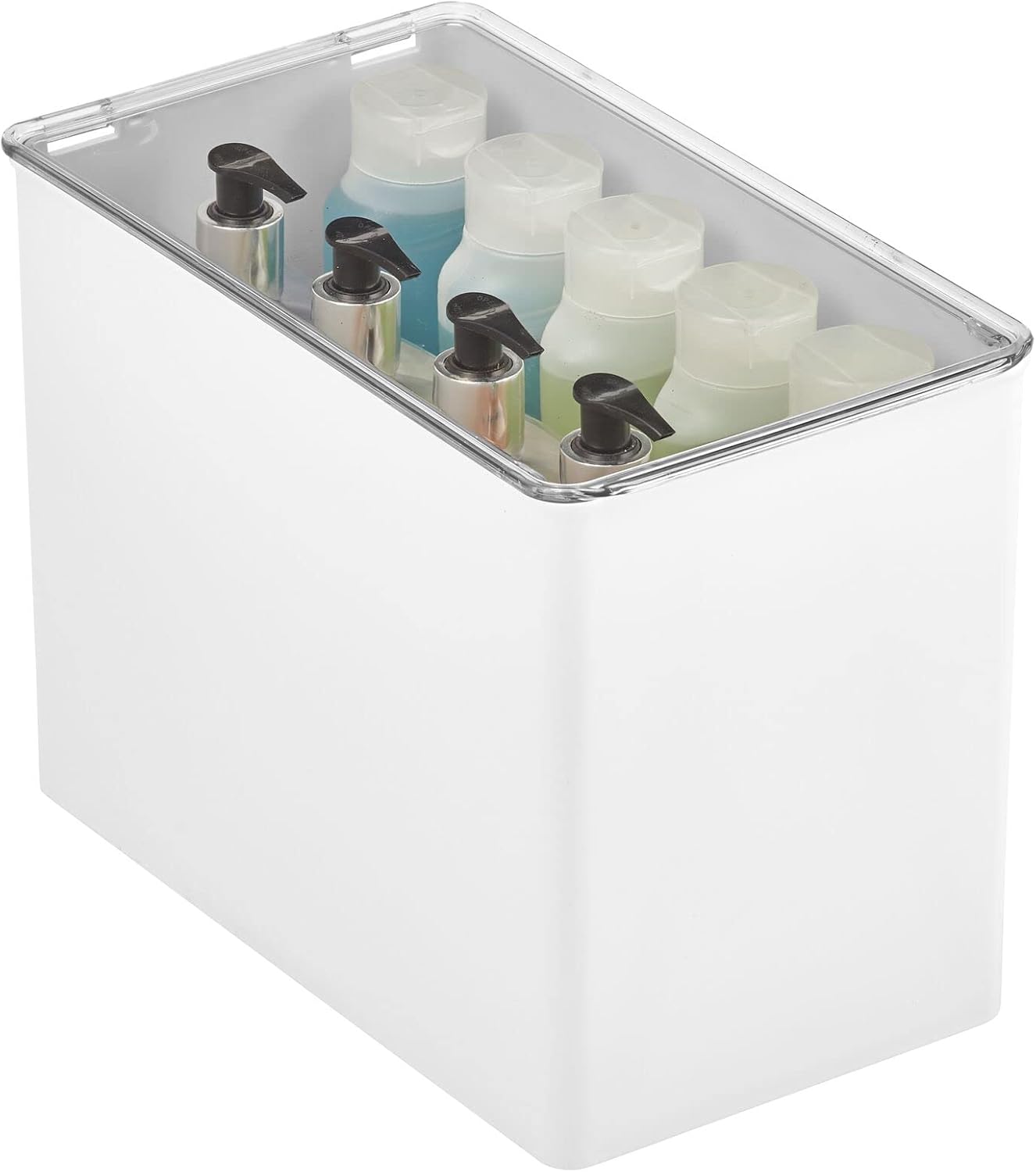 mDesign Tall Plastic Stackable Storage Container Bin Box