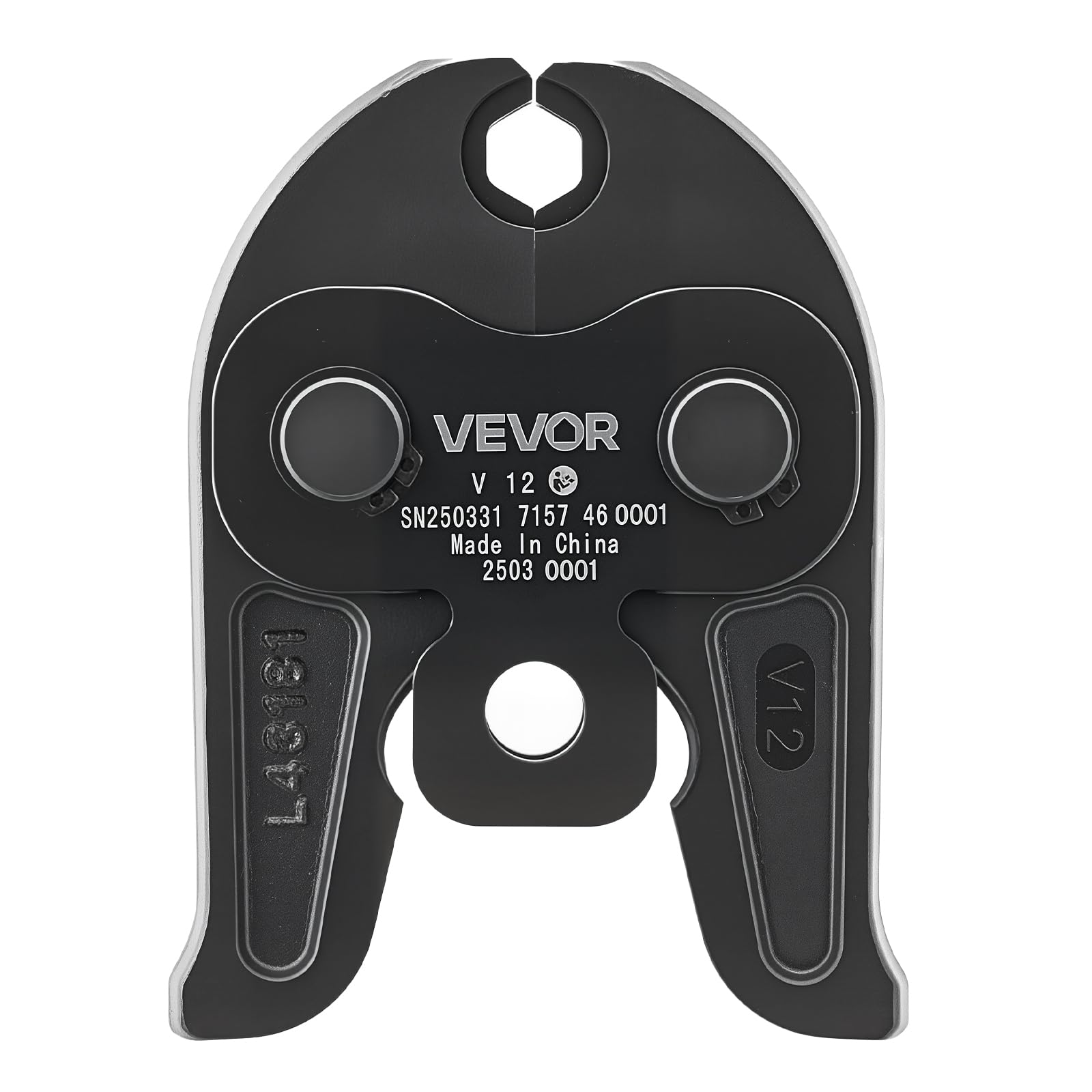 VEVOR Mâchoire de Sertissage 12 mm Mâchoire à Sertir pour Tuyaux en Acier Inoxydable Type V, Mâchoires en Acier Cémenté de Haute Résistance, Compatibles avec Outils de Sertissage Électriques Standard