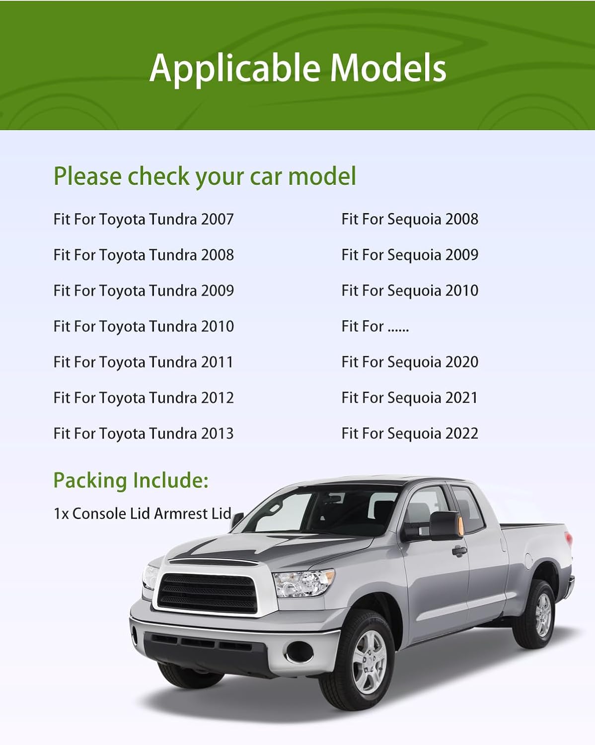 UMISHI Center Console Armrest Lid Fit for Toyota Tundra 2007-2013, for Sequoia 2008-2022 Leather Material (Beige)