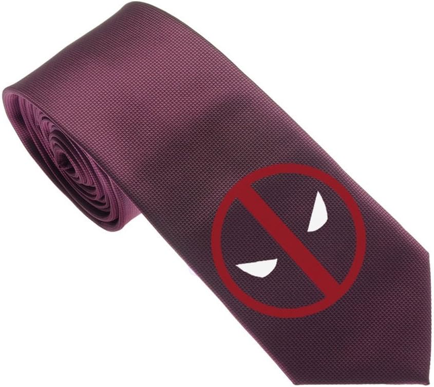 Cool Deadpool Symbol Multi-colored Men's Woven 2.5" Skinny Tie