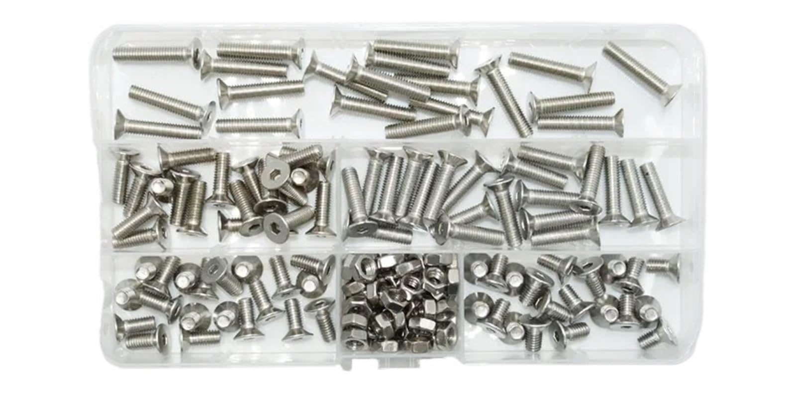 Kit de tornillos cabeza plana avellanada hexagonal M2 .5 M3 M4 M5 M6 tuerca perno Allen máquina DIN7991 acero inoxidable 304 para Electrónica(M5 Hex Socket)
