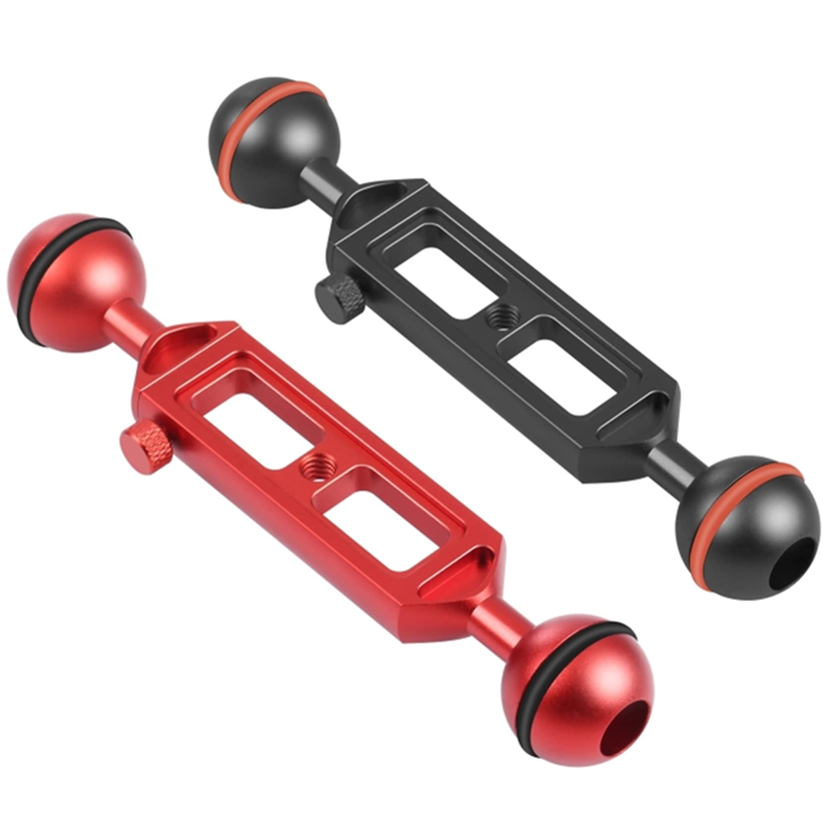 Support de plongée en alliage d'aluminium avec filetage 1/4 pour caméra d'action Longueur réglable 20 cm Diamètre de la boule 25 mm Noir