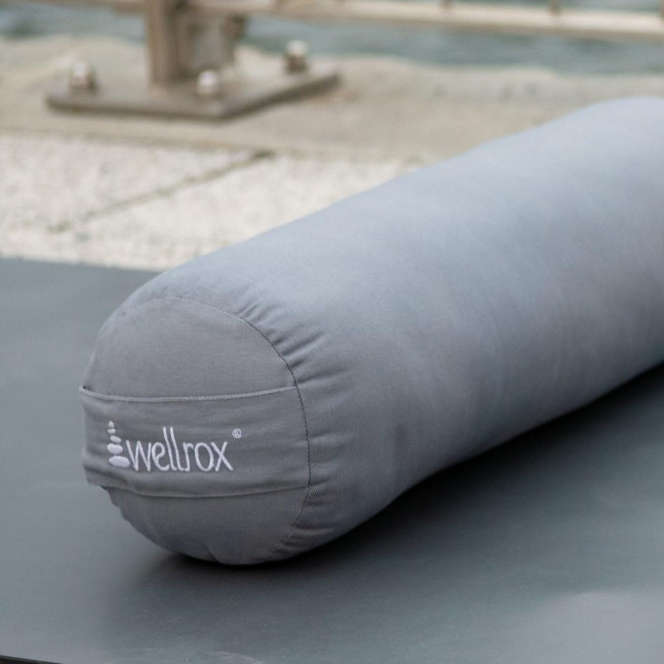 WELLROX Almohada de yoga – Cojín redondo de yoga para posturas restauradoras y meditación – Funda 100% algodón indio, firme y estable, funda lavable