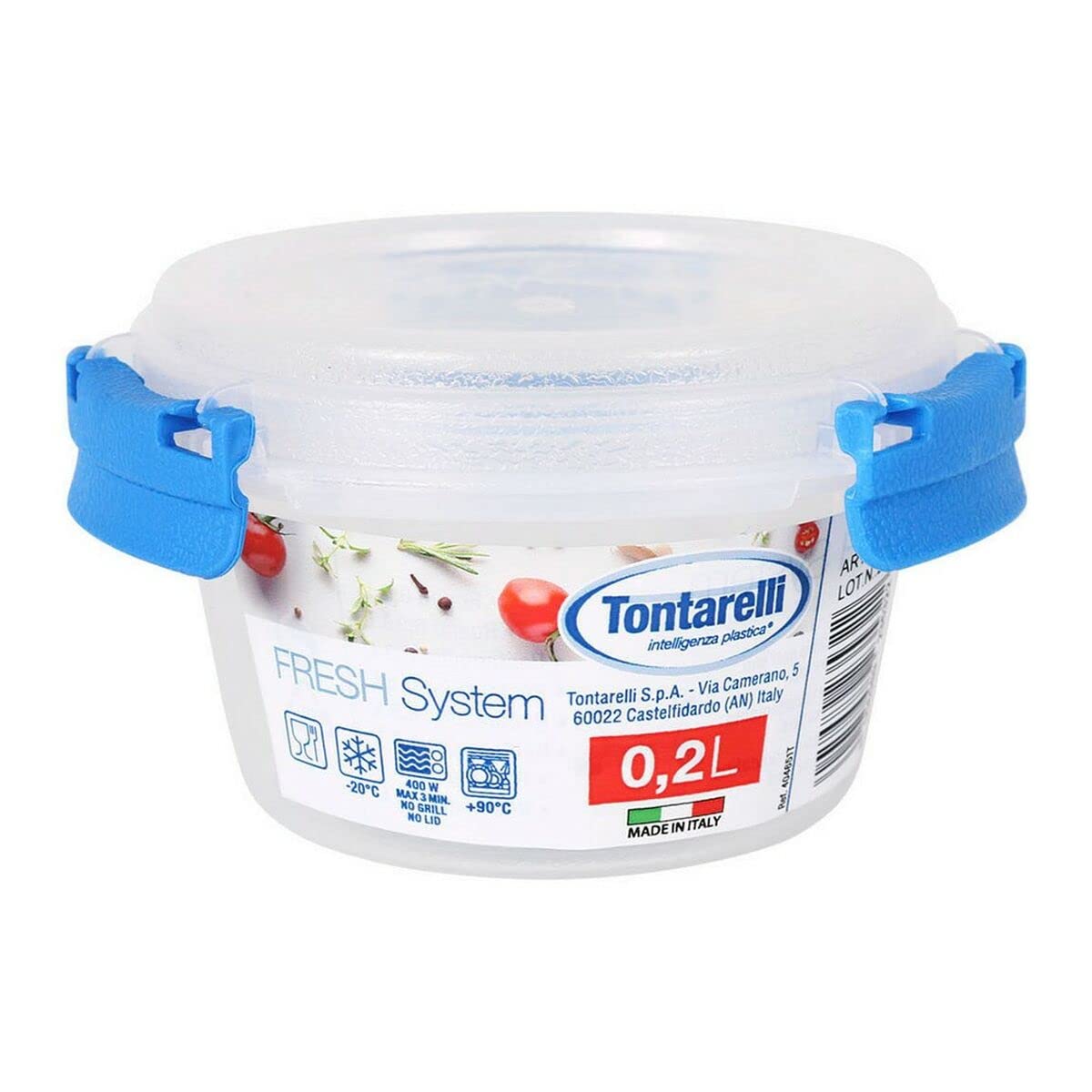 Boîte à Lunch Ronde Tontarelli Multicolore en Plastique 0,2 L