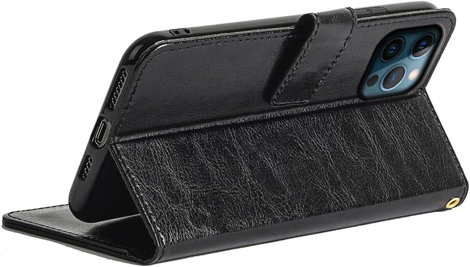 for Doogee DK10 (6.67") Wallet Case + [1-Pack] Tempered Glass Screen Protector, Flip Folio Leather Cell Phone Cover with Credit Card Holder Anti-Scratch X Non-Slip Case for Doogee DK10 - Black