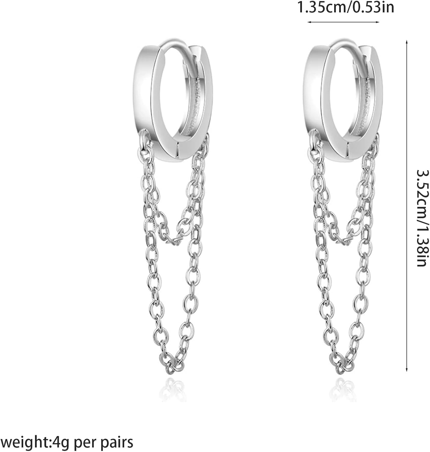 Punk Hip-Hop Double-Layer Tassel Chain Earring Gothic Drop Dangle Earrings for Women Men Party Jewelry - Image 6