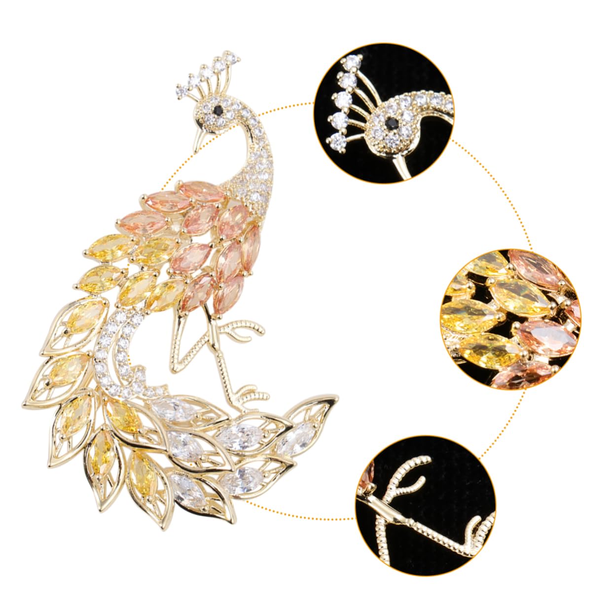 3stücke Premium Frauen Brosche Mit Buntem Kristallstein Kreative Anstecknadel Für Hochzeiten Partys Und Besondere Anlässe Eleganter Schmuck Für Damen