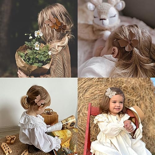 10-pcs-Butterfly-Hair-Clips-for-Girls-Women-Toddler-BabyLeather-Bows-With-Fully-Lined-Alligator-ClipsHandmade-Hair-Accessories-for-Kids-Child-Teen-Back-to-School-Young-Gifts-Thick-Thin-Hair