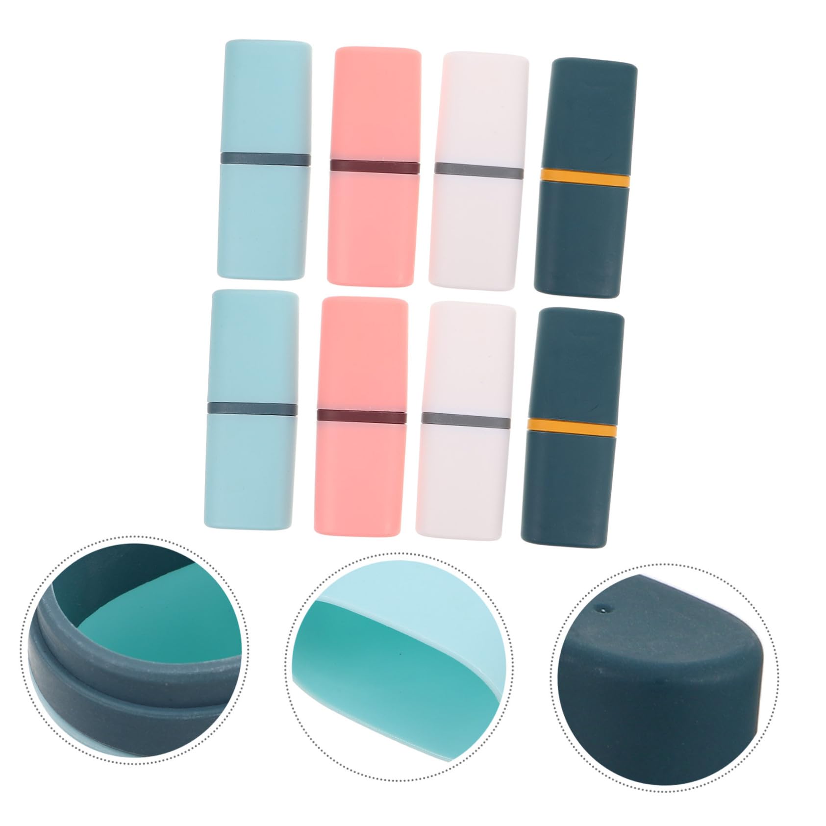 FOMIYES Set da 8 Pezzi Custodia Portaspazzolino da Viaggio, Contenitore Multifunzione per Spazzolino, Dentifricio e Accessori, Realizzato in Pp, per Bagno, Scuola, Ufficio