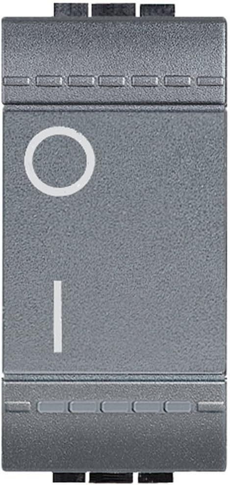 Bticino SL4002NF Livinglight Two-Pole Switch Illuminated N Anthracite