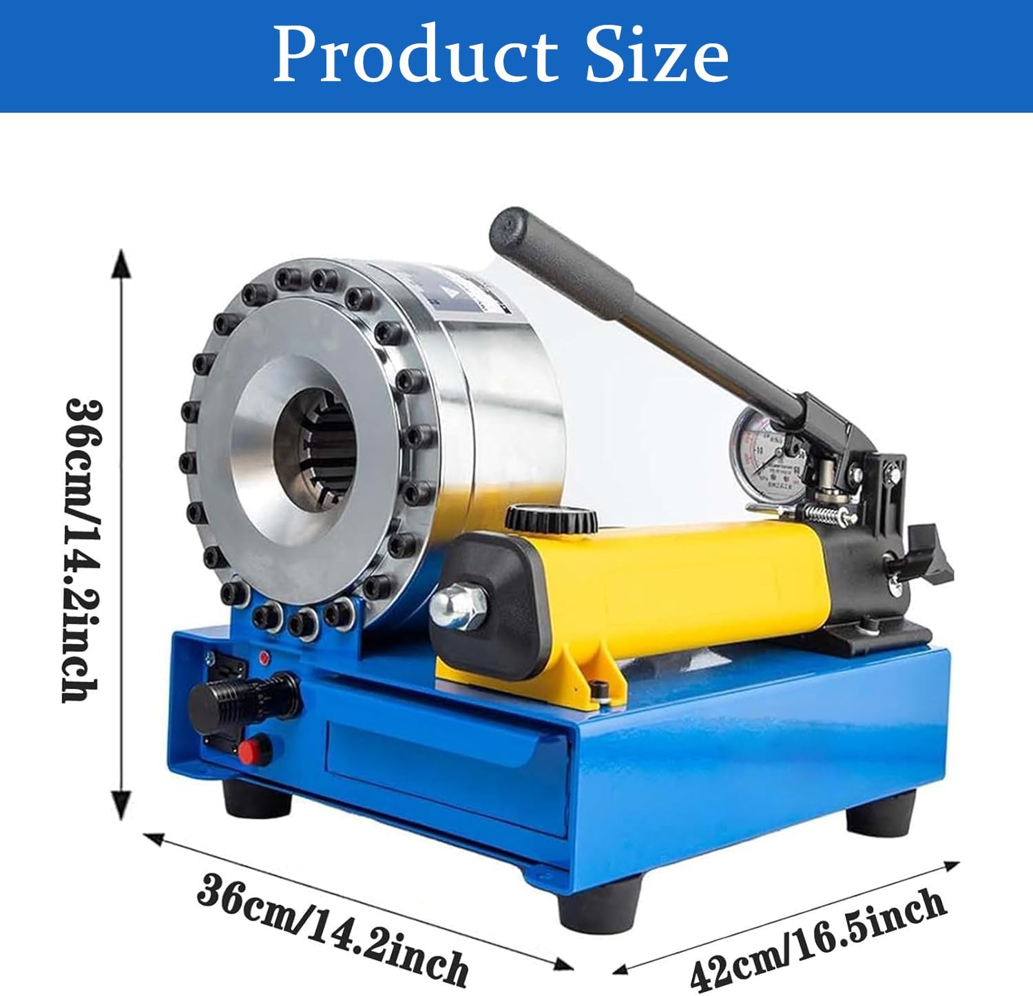Zaciskarka do węży z 7 zestawami matryc, zakres zaciskania 6-25 mm, zaciskarka do węży hydraulicznych 1"
