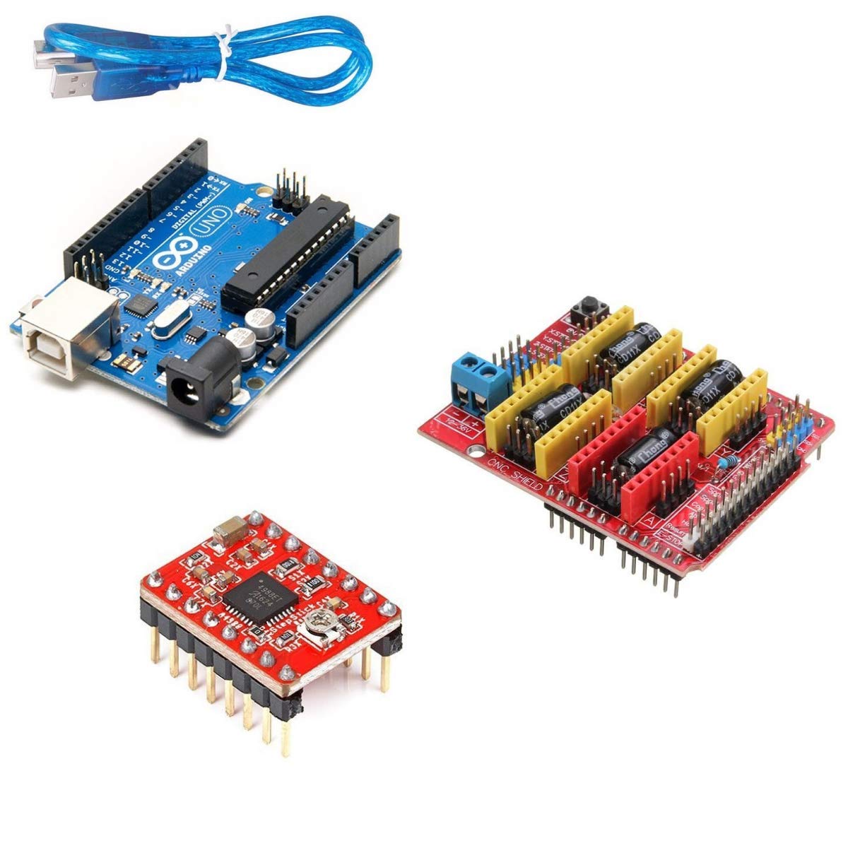 Robotbanao Arduino Uno R3 With Cnc Shield And A4988 Motor | Desertcart ...