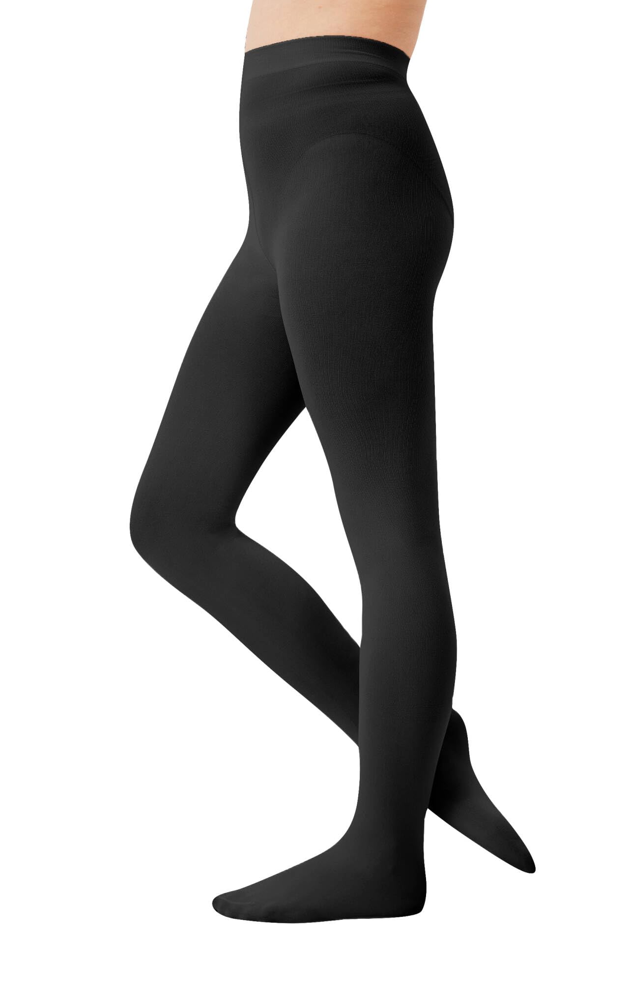 CozyWow Strumpfhose mädchen 60 Den Halb-blickdichte Ballett Strumpfhose Microfaser Tanzstrumpfhose mit Fuß 2x Schwarz 4-6 Jahre