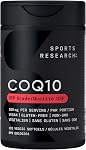 Sports Research® CoQ10 (100mg) Amélioré avec Huile de Coco & Bioperine (Poivre Noir) pour une Meilleure Absorption | Certifié Végétalien, Vérifié Sans OGM (120 Gélules Végétales)