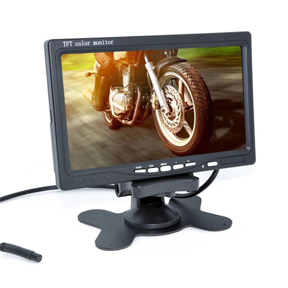 Ecran TFT LCD 7'' (17,8 cm) avec LED Rétroéclairage et Support DVD Magnétoscope pour Voiture Noir