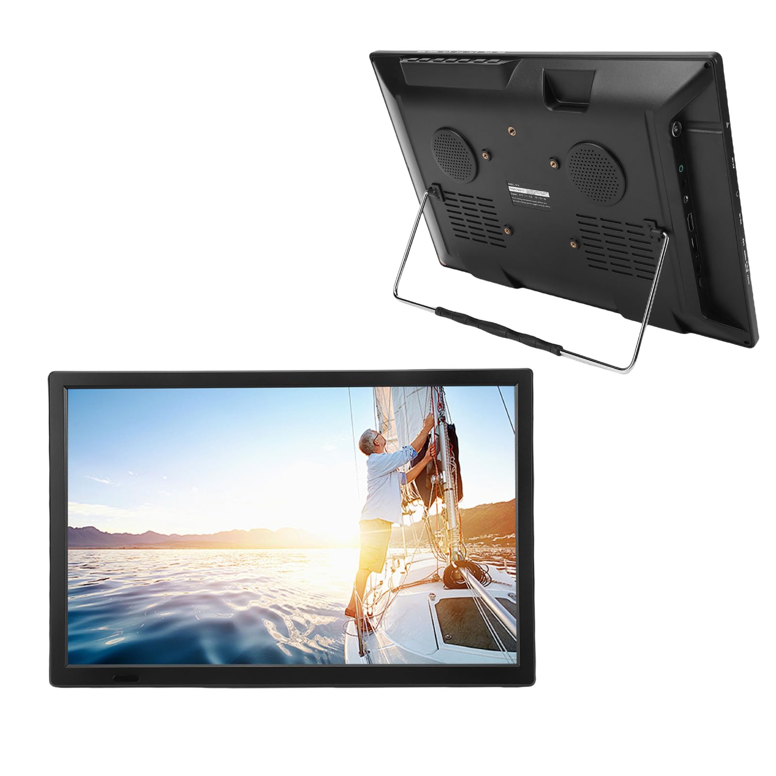 Petit Téléviseur Intelligent De 15,4 Pouces, Petit TV de Cuisine À Écran Couleur TFT-LCD avec Wi-FI, ATSC, USB, Pied Réglable, Télécommande, pour Camping, Chambre, Terrasse