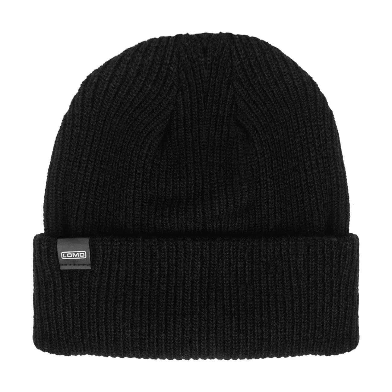 Lomo Black Divers Lambswool Hat - Beanie Fleece Lining Thermal Wooly Hat Fishing Sailign Diving Dog Walking