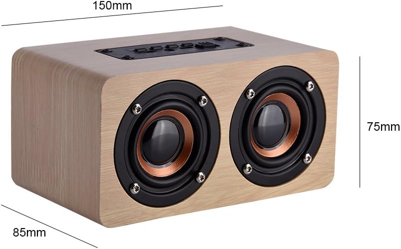Zerone Wooden Combination Speaker Bluetooth 4.2 Speaker, Stereo Loudspeakers with 2 Horn, Portable Mini Multimedia Music Speakers with Superior Sound Quality(Red Wood) - Image 6