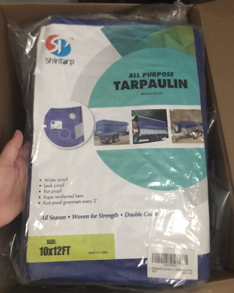 5/mo Finance 12 x 12 Heavy Duty Poly Tarp Cover, Waterproof, Blue