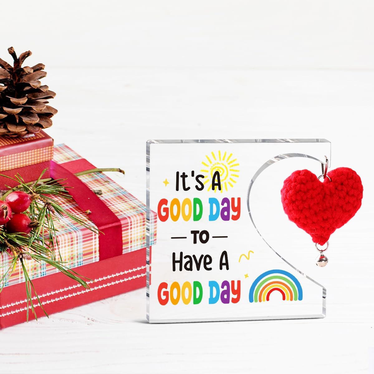 Inspirational Gifts For Women Coworkers, It's A Good Day To Have A Good Day Motivational Quote Acrylic Plaque Gifts For Colleague Employees Friend Office Decor - Image 3