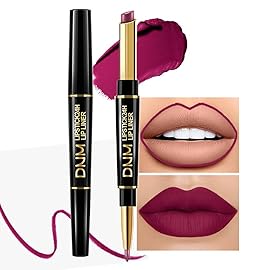 evpct 1Pcs Plum Purple Lip Liner and Lipstick Set Kit for Women Matte Lips Kit with Lip Liner Lip Stains Long Lasting Waterproof 24 Hour Lipstick and Lip Liners Combo Lipliners Pencil Set 05