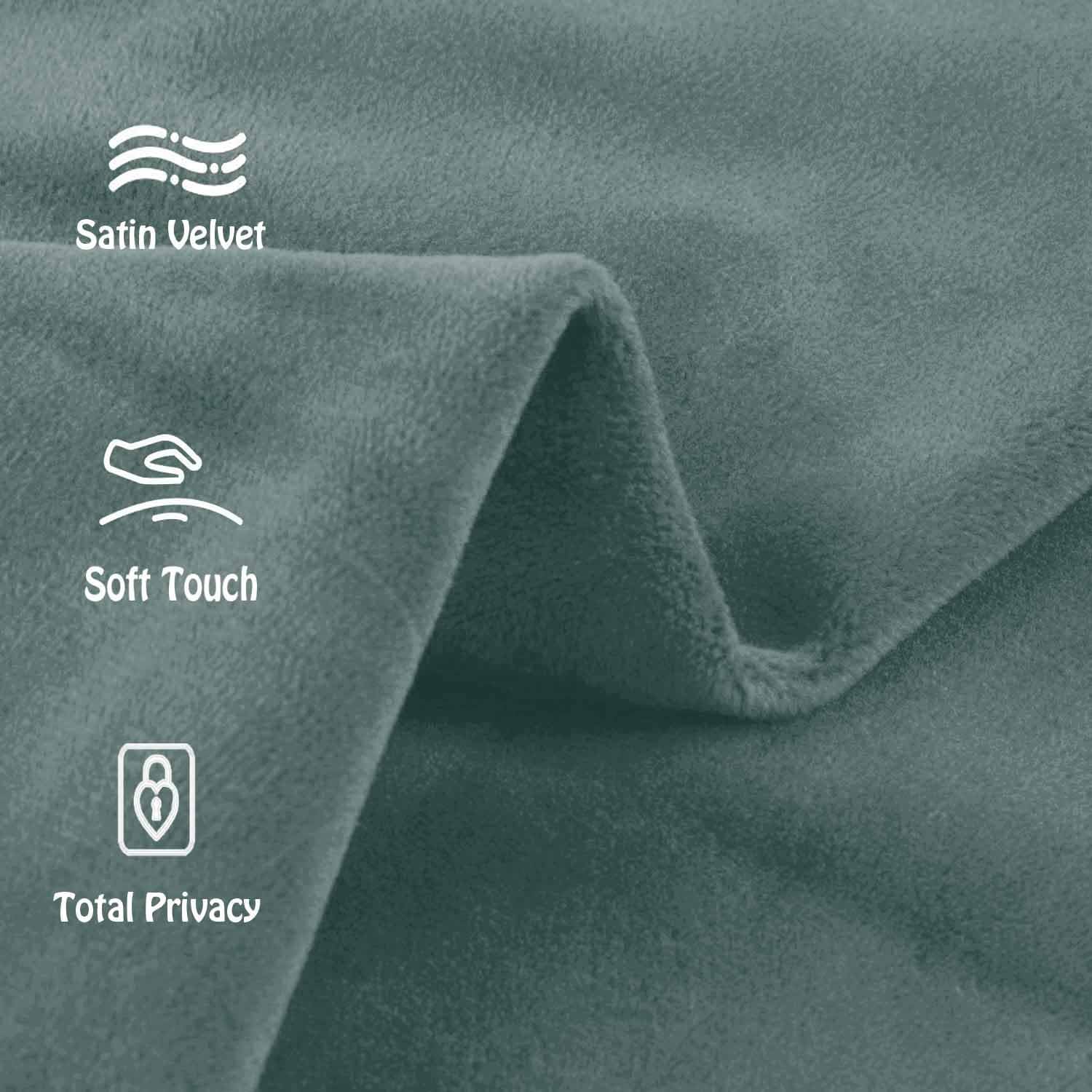 2 Pack Velvet Kitchen Valances for Windows Modern Farmhouse Valance Curtains Topper Country Rustic Bathroom Small Window Treatment Solid Decor 52 x18 Inch Long, Light Blue