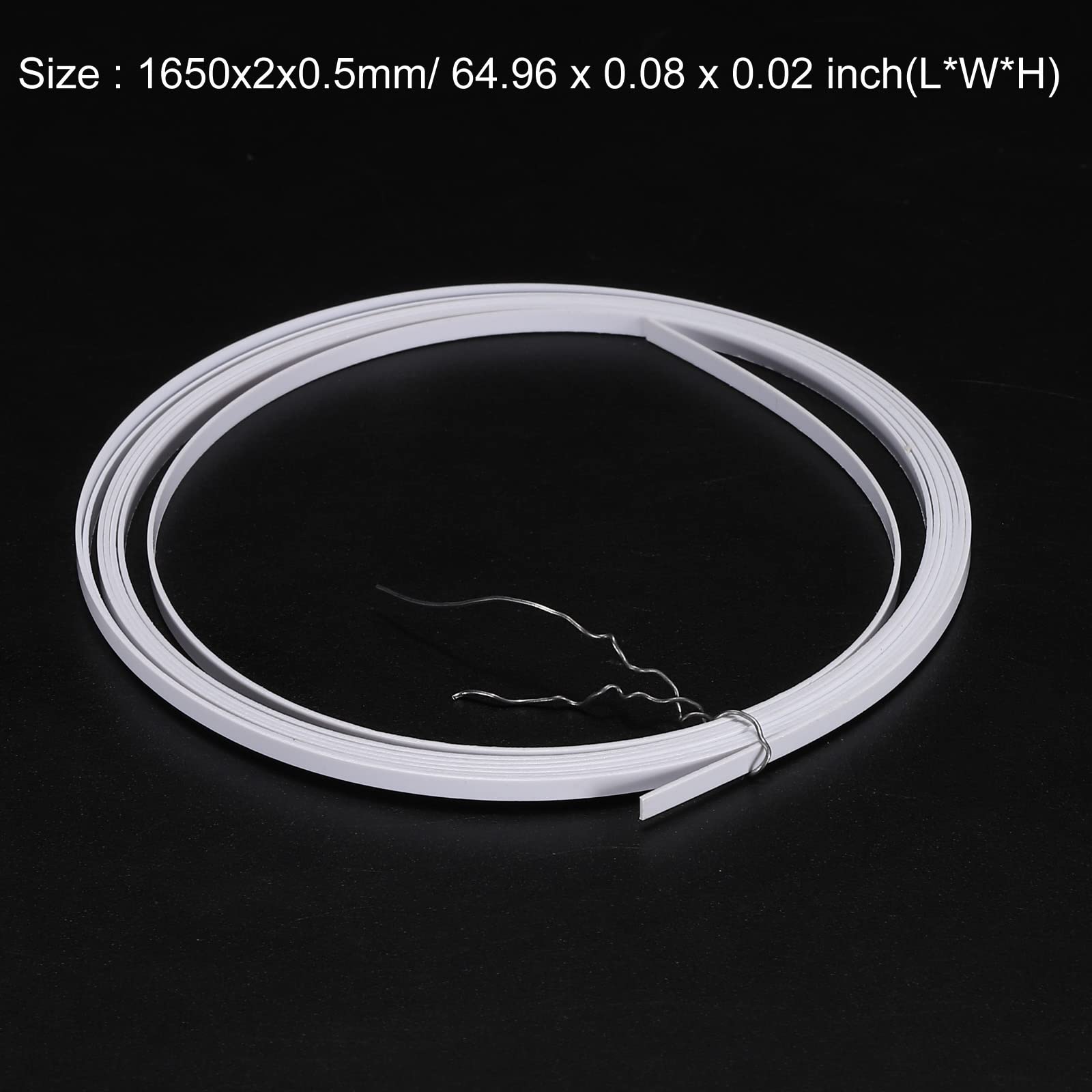 MECCANIXITY Plastic Binding Purfling Strip 1650x2x0.5mm Guitar Binding Edge Trim for Acoustic Classical Guitar White 2 Pack