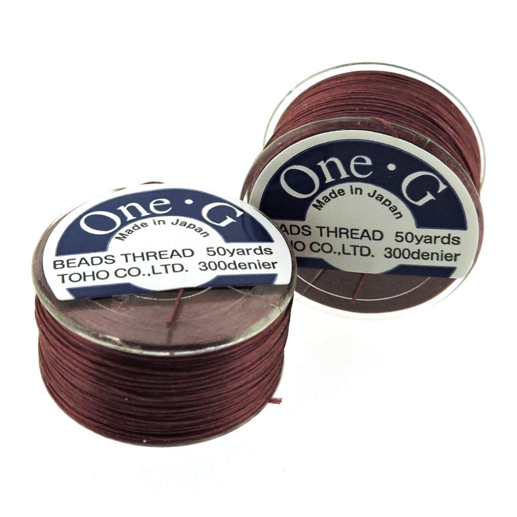 Toho One-G Beading Thread, 50 Yard Bobbin (Burgandy)