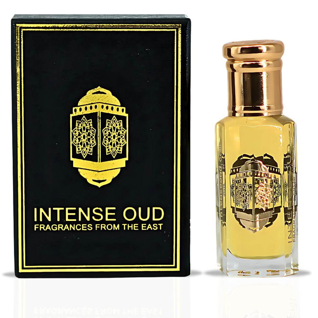 INTENSE OUD Touch of Amber Long Lasting Arabian Perfume Oils for Women 12ML (0.40 OZ) Fragrance Oil with Amber, Leather & Musk Notes – Concentrated Perfume Oil & Valentines Day Gift With Black Box