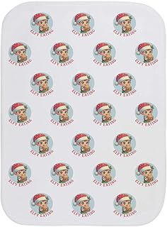 Azeeda 'Funny Elf Eating Cheeseburger' Baby Burp/Wash Cloth (BC00036793)