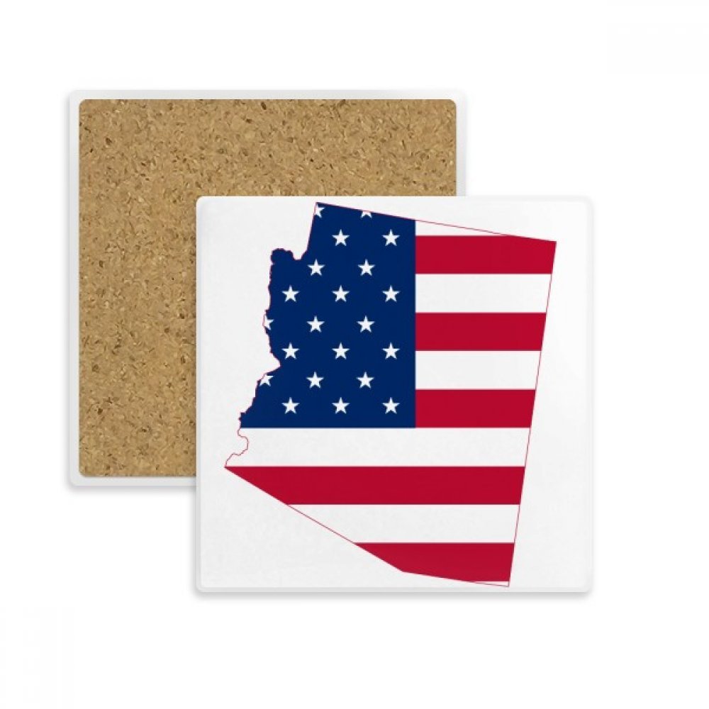 Coaster drapeau Arizona dessous de verre carré en pierre absorbante pour tasse et verre