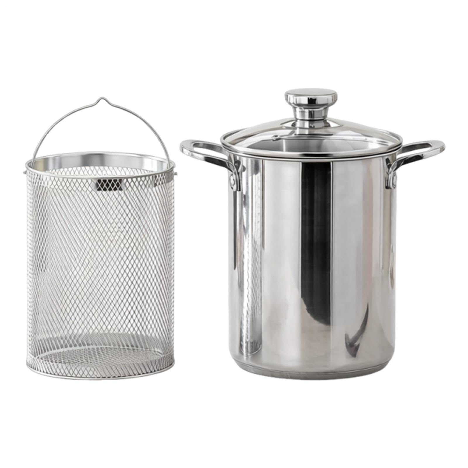 Pentola Pasta in Acciaio Inossidabile Utensile da Cucina da 4 L | Casseruola Domestica Con Coperchio per Cuochi Chef Preparazione Pasti Feste Formali Appartamenti Ristorante