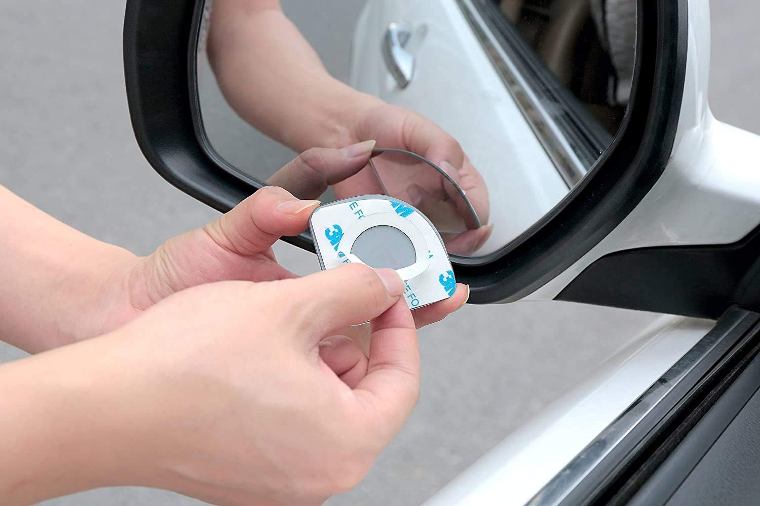 2 Pack - Fan Shaped 2.5" Verivue Mirrors Blind Spot Mirror for Car, Universal Fit, HD, Stick on, Frameless, Convex, Wide Angle, Rear View Mirror