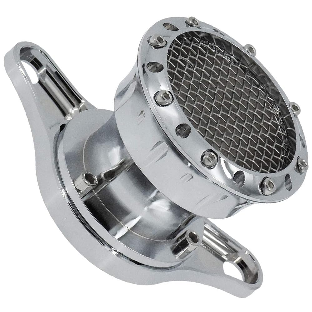 Baceyong Filtro Aria Moto, Kit Sistema di Aspirazione Filtro Aria Moto, Compatibile con Harley Sportster Iron 883 XL883 XL1200 Forty Eight 48 Seventy Two 72 1991-2016, Argento Cromato